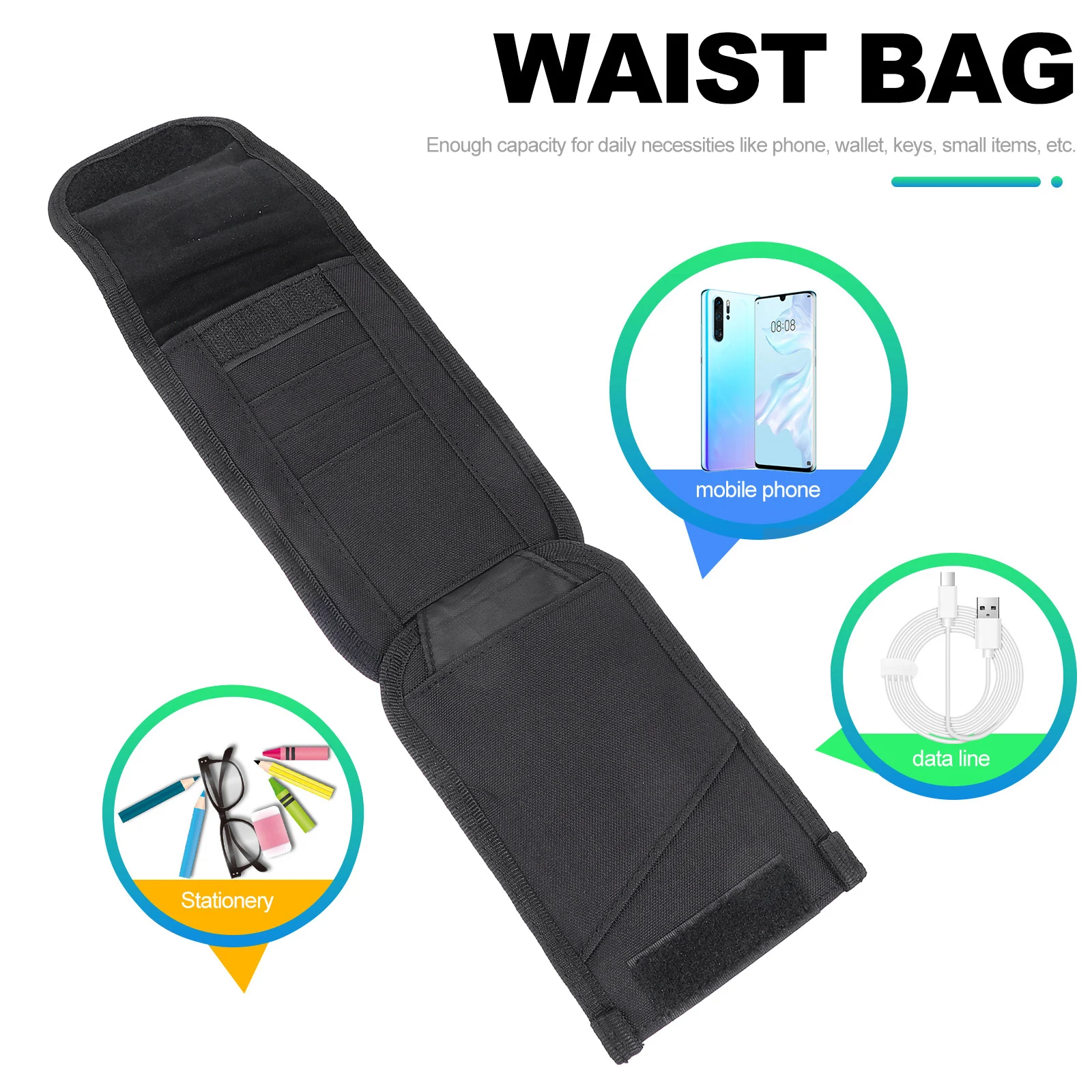 

Mobile Phone Waist Bag 800D Lightweight Portable Sports Belt Man Storage Daily Storage Bag Necessities