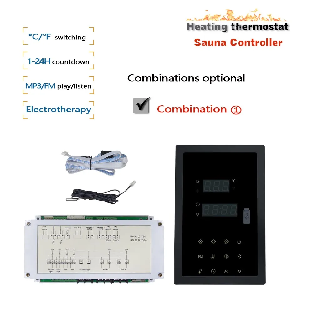 1-24 Hours countdown Sauna temperature regulator 100-240VAC multi-function TUYA WIFI sauna thermostat