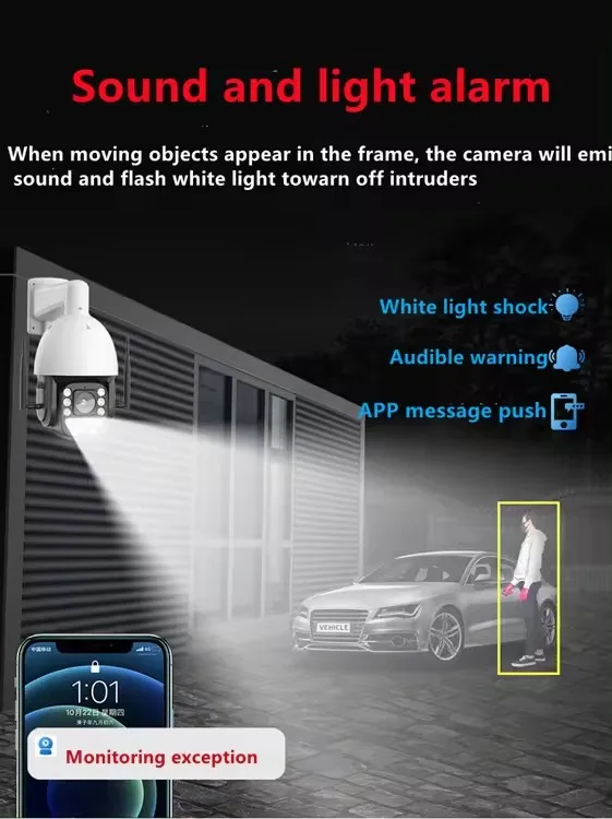 8 "4G وواي فاي كاميرا تعمل بالطاقة الشمسية 50X زووم بصري ليزر IR 4K 8MP كاميرا ذكية في الهواء الطلق Gsm بطاقة Sim الطاقة الشمسية كاميرا تلفزيونات الدوائر المغلقة #5