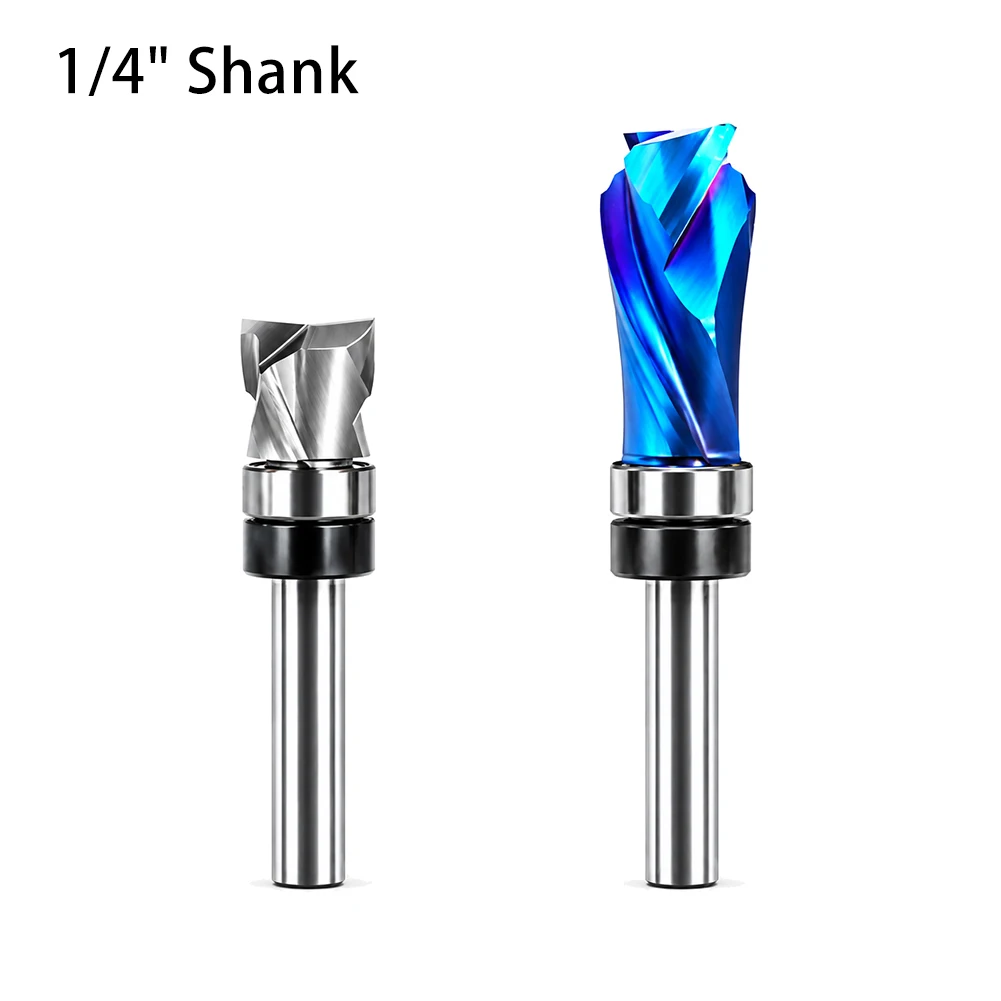Solid Carbide Spiral Bearing Flush Trim Router Bit 1/4