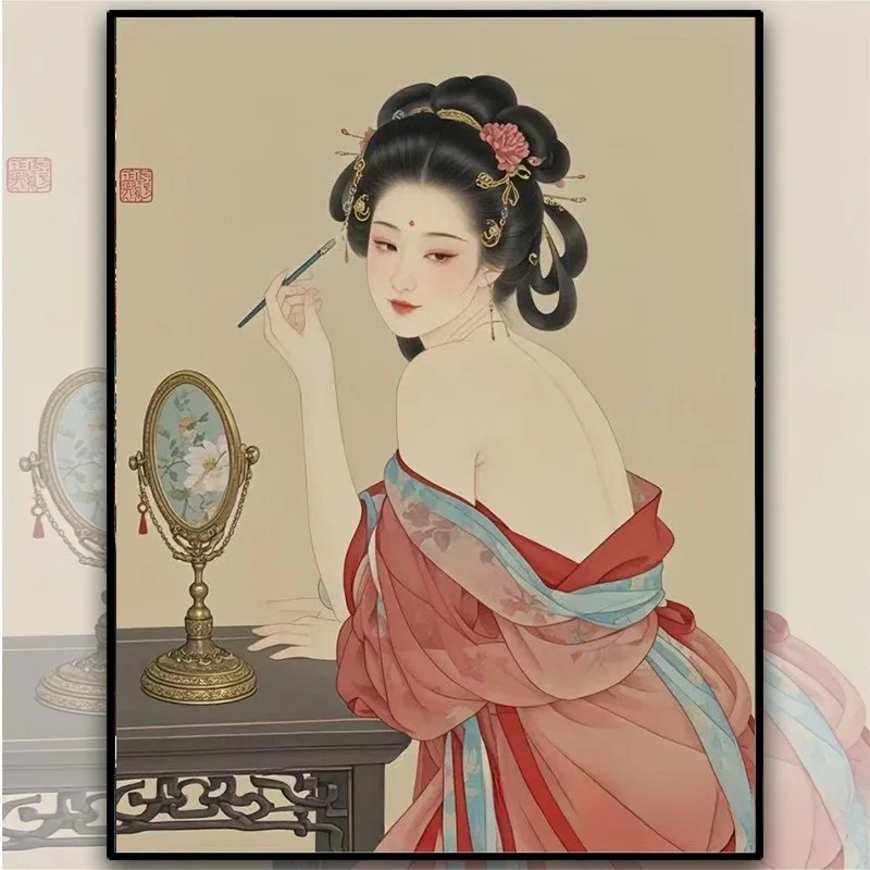 

Простая алмазная вышивка: Новинка 2026 года – Элегантная дама с рисунком бровей, ручная работа, вышивка на хлопковой ткани, декор для гостиной