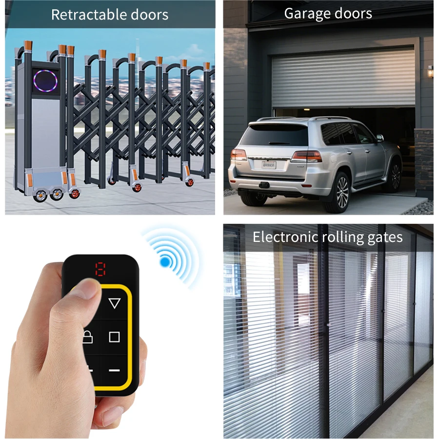 Universal Multi-frequency Garage Door Gate Remote Key Duplicator 8 in 1 RF 433 300-915 MHz Rechargeable Garage Opener Remote 8CH