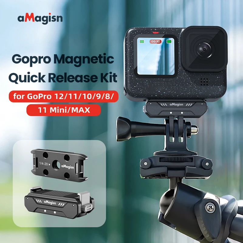 Amagis مجموعة الإفراج السريع المغناطيسي ، Gopro 12 ، 11 ، 10 ، 9 ، 8 ، 11 Mini ، كحد أقصى