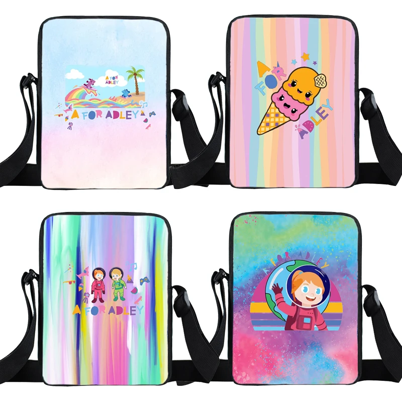 A for Adley Unicorn Shoulder Bag Kids Ice Cream Designer Trend Female Messenger Bag Boys Girls Crossbody Handle Bags