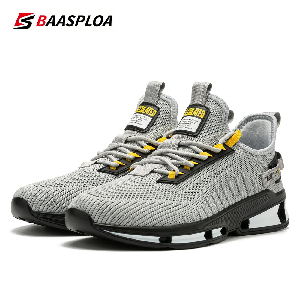 

Baasploa Men Lightweight Running Shoes Casual Male's Designer Mesh Breathable Sneakers Lace-Up Outdoor Sports Walking Camping