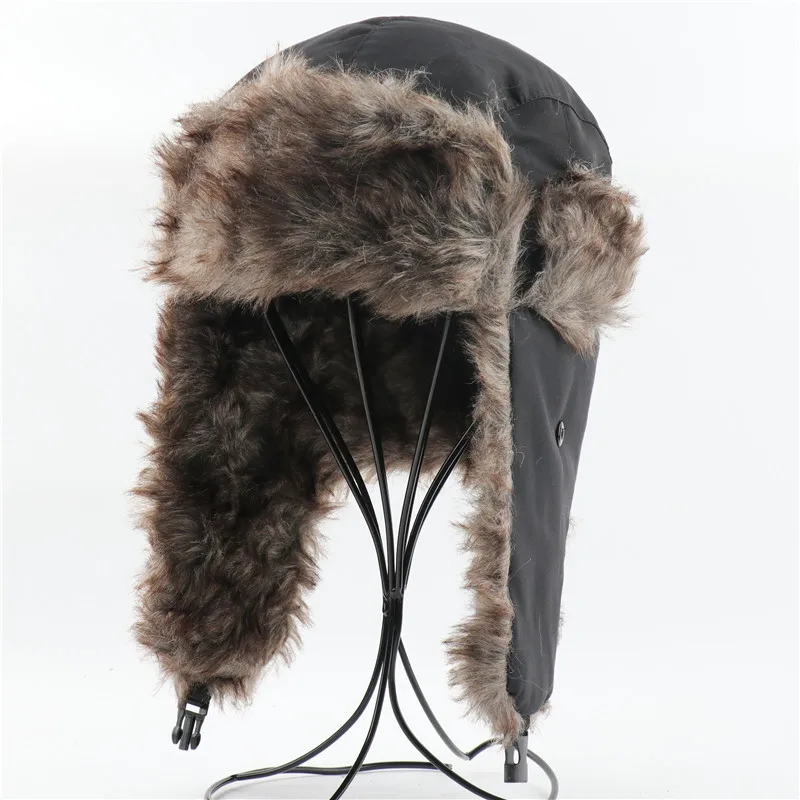 Winter Ski Trapper Hat Waterproof Warm Ear Flap Faux Fur Lined Windproof Cold Weather Outdoor Snow Headwear for Men WomenTravel