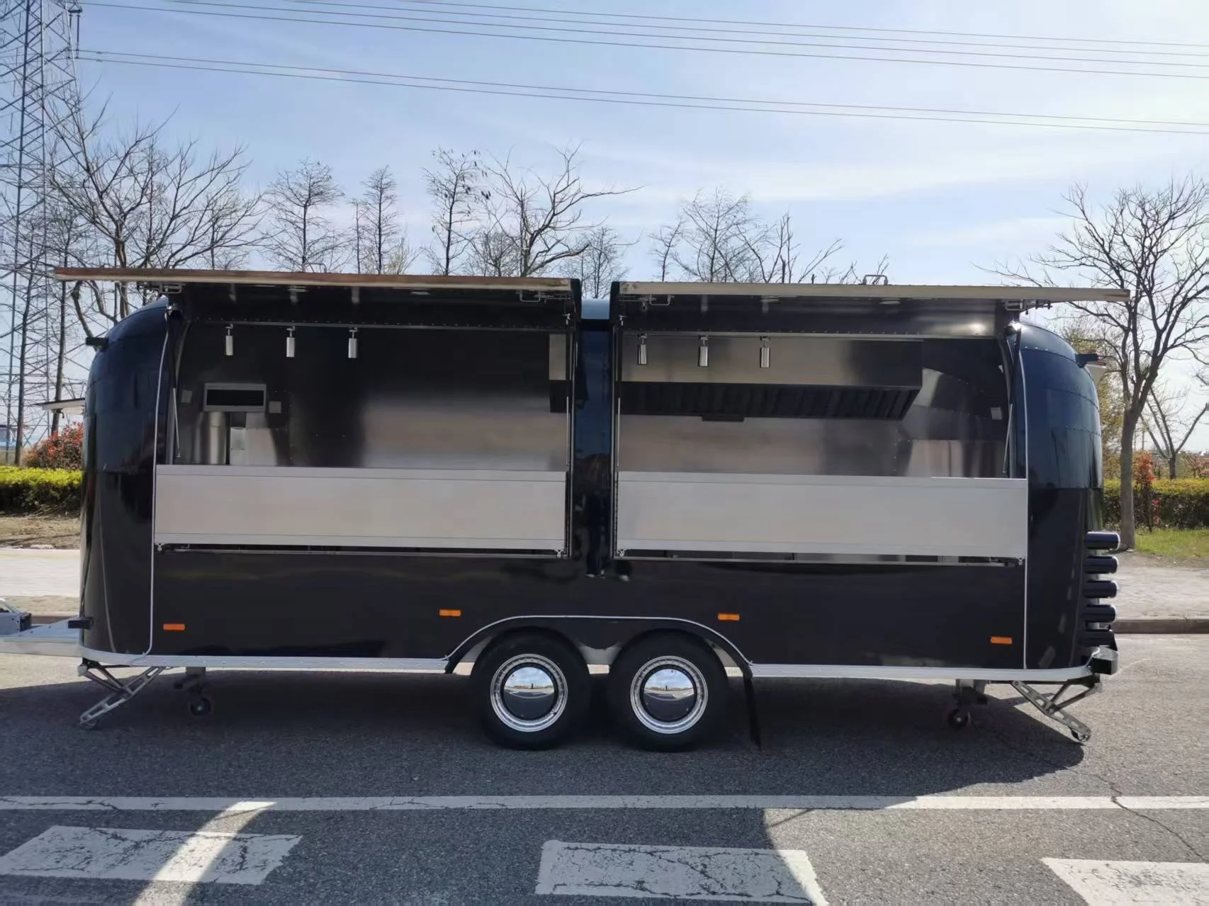 Cool BBQ Car, Street Mobile Food Trailer , Made by 304 Stainless Steel . Have CoC, Factory Customized