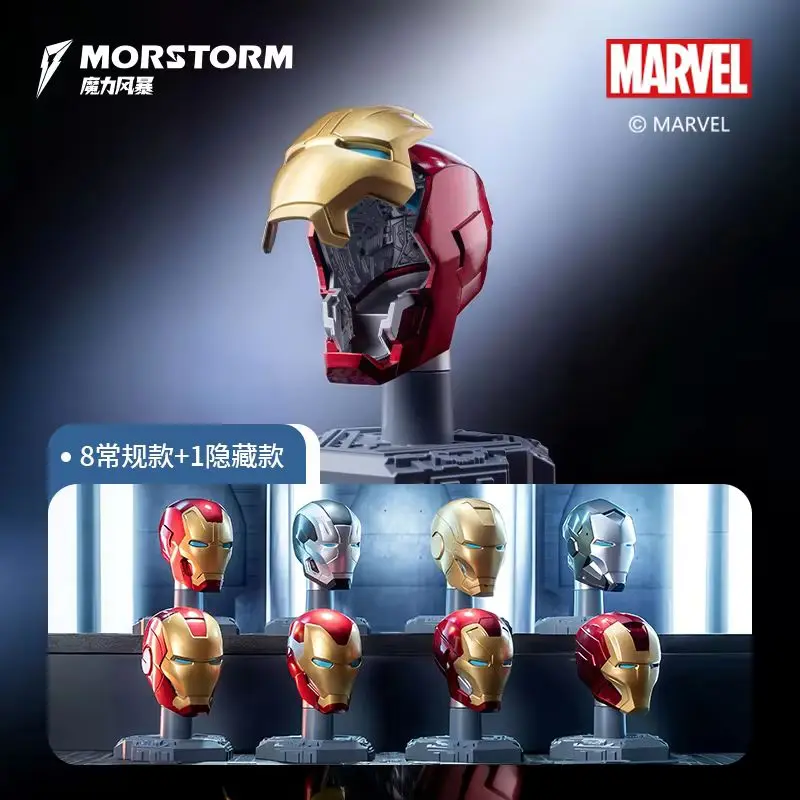 

Hot Sale Marvel Iron Man Blind Box Toy Head Sculpture Assembly Series Figurines Models Anime Peripheral Desktop Ornaments Gifts