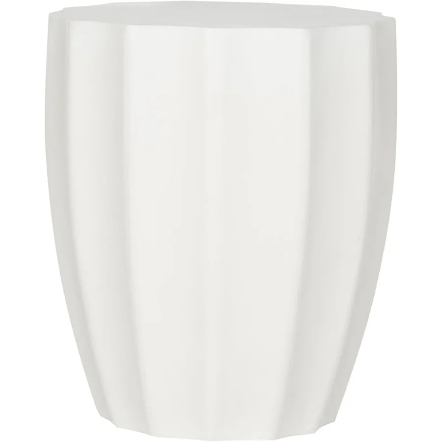 Moderner dunkelgrauer runder Akzenttisch aus Beton für Wohnräume im Freien, ideal für Terrassen, Balkone und Gartbereiche, langlebig und