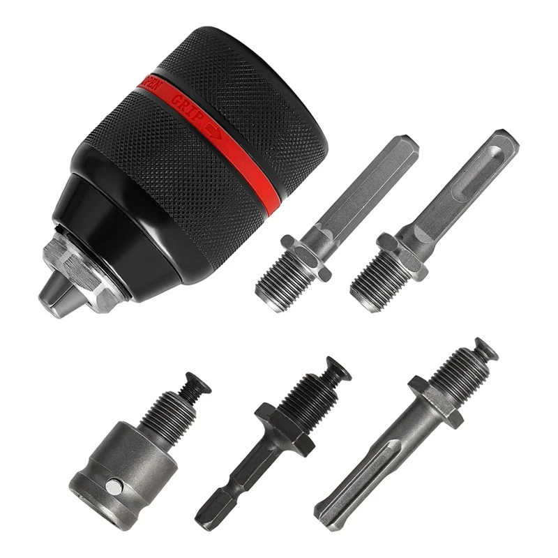 1.5-13Mm Keyless Hand Drill Chuck 1/2-20UNF With SDS Plus Adapter,1/4In Hexshank Converter Hex Handle 1/2In Socketwrench