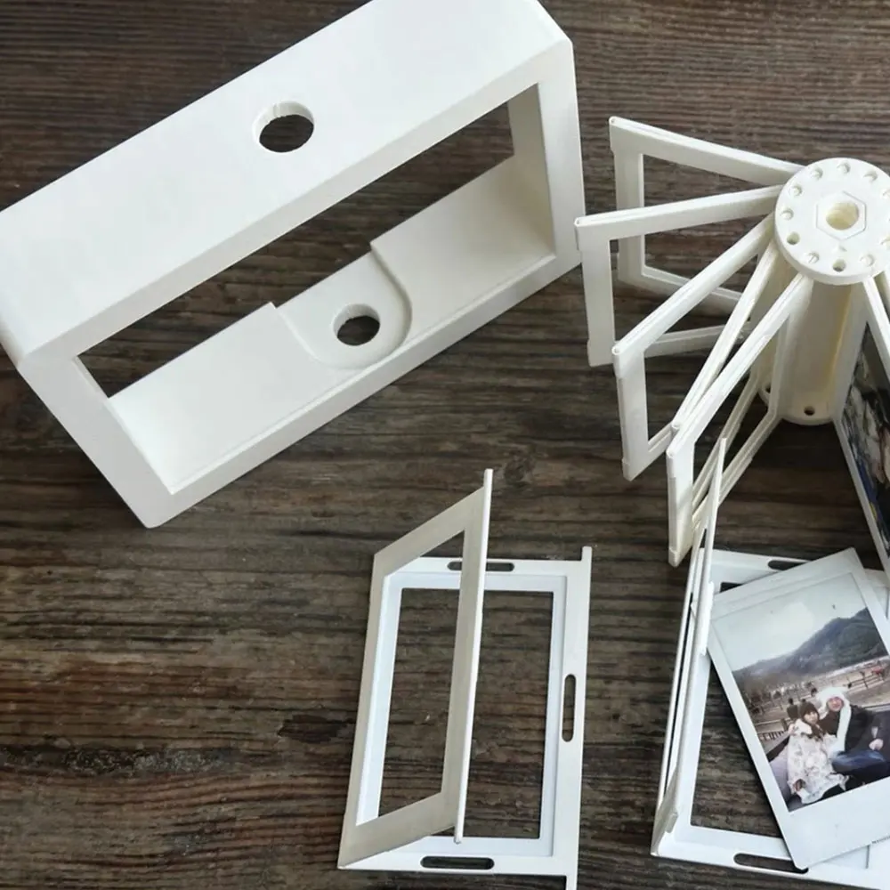 Plastic Rotatable Photo Frame for Desktop Decoration