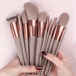 Ensemble de pinceaux de maquillage synthétiques doux de qualité supérieure, fond de teint en poudre, correcteurs pour les yeux, eyeliner, fard à joues, outil de beauté, 13 pièces