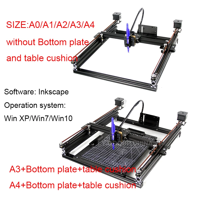 DIY Disassembled LY Frame Type Belt Pulley Pen Drawing Robot Machine Lettering XY-plotter For Sketch Writing EBB Motherboard