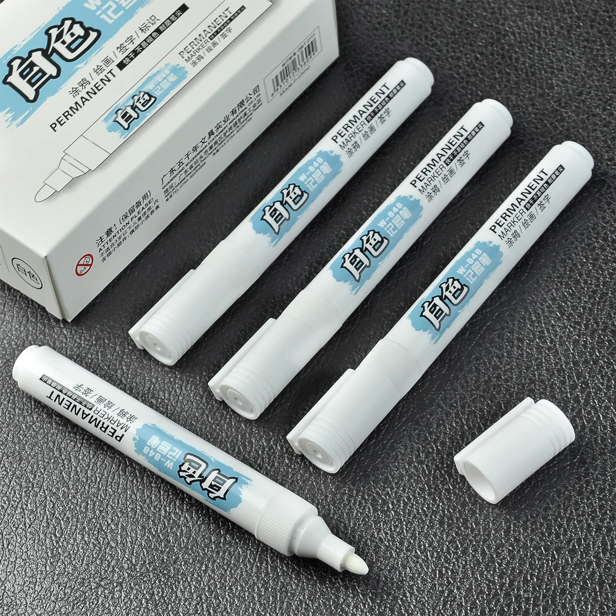 4 Pack White Comics Waterproof Marker Tire Marker Permanent Marker Painting Supplies Stationery Office Supplies