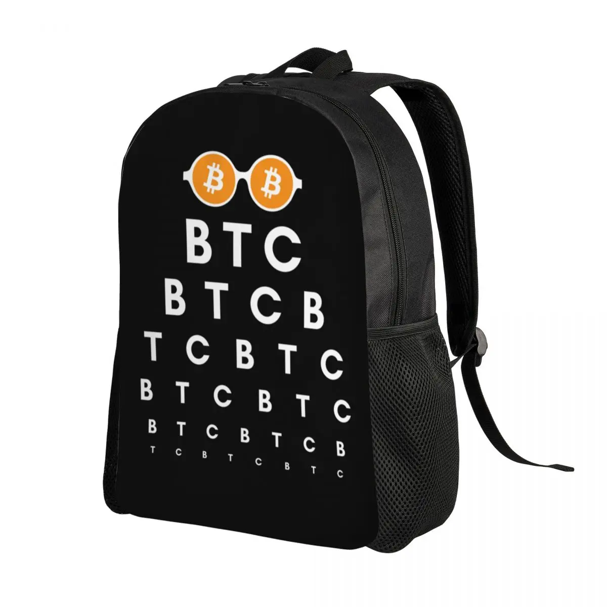 Personalized Bitcoin Vision Test Backpacks Men Women Basic Bookbag for School College Snellen Chart Eye Exam Bags