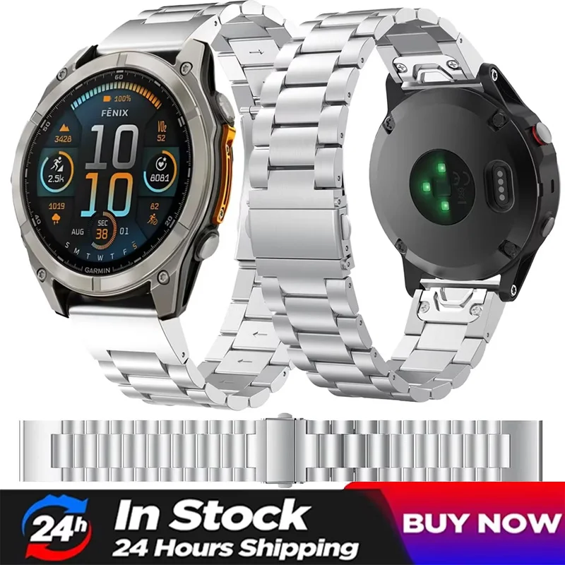 26/22/20mm cinturino in metallo per Garmin Tactix 8 Fenix 8/E 7X 6X cinturino da lavoro in acciaio inossidabile Quick Fit Enduro 3 accessori