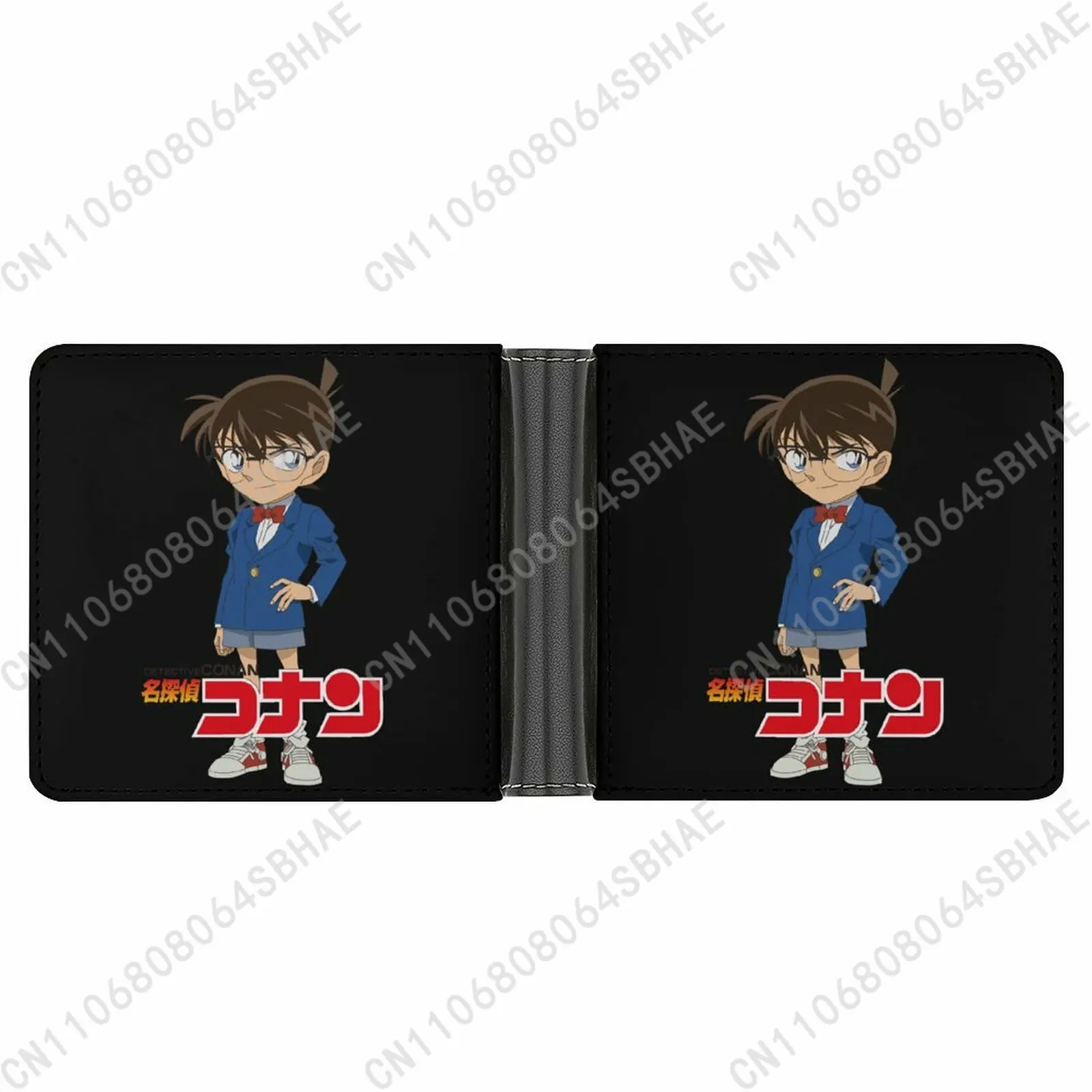 

Detective Conan Trendy Leather Wallet Teenage Girls Boys Personalized Slim Credit Card Holder Small Purse School Daily Use