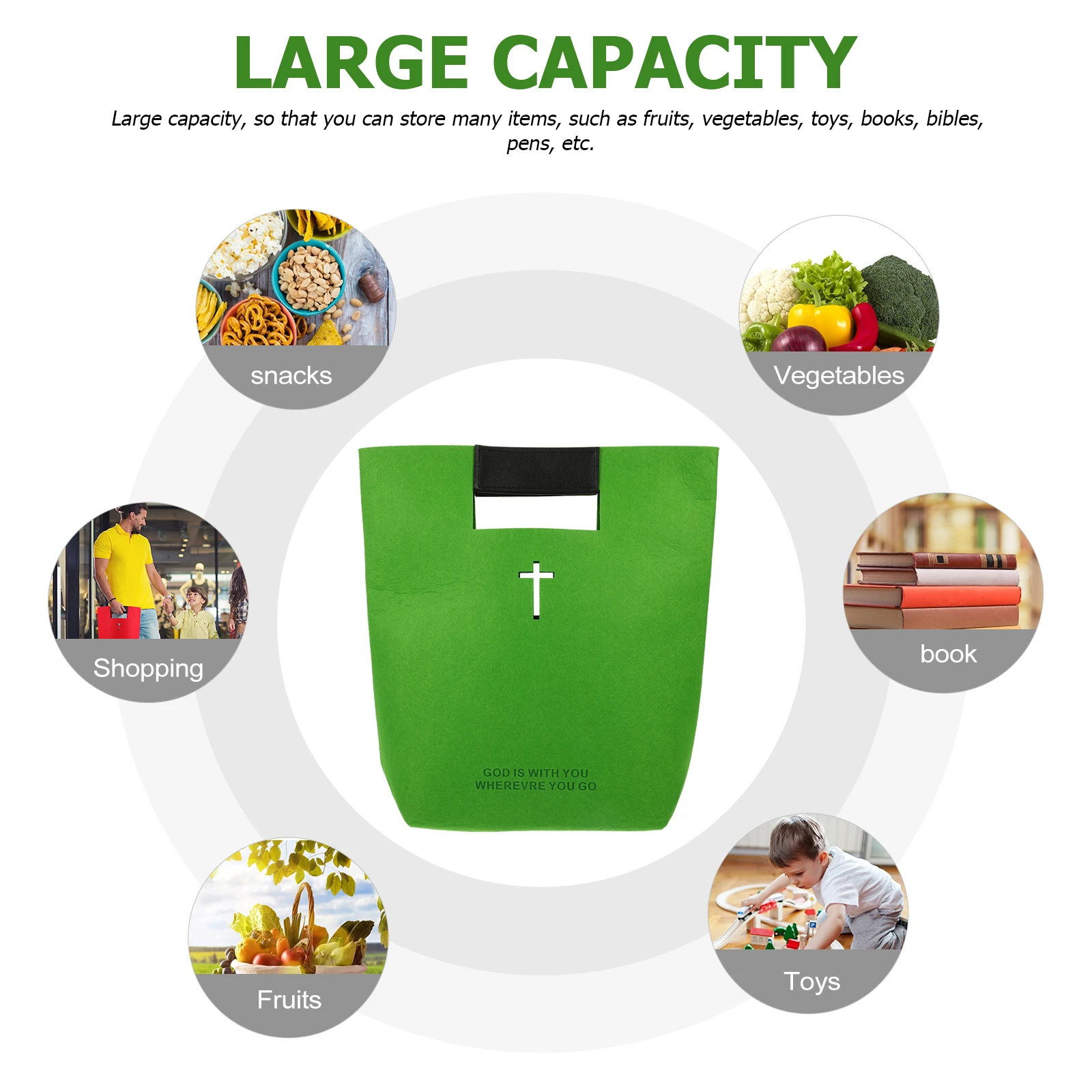 Bible Storage Bag Tote Bags Cross Design Cover Felt Accessories Study Case Handbag Christian Gift