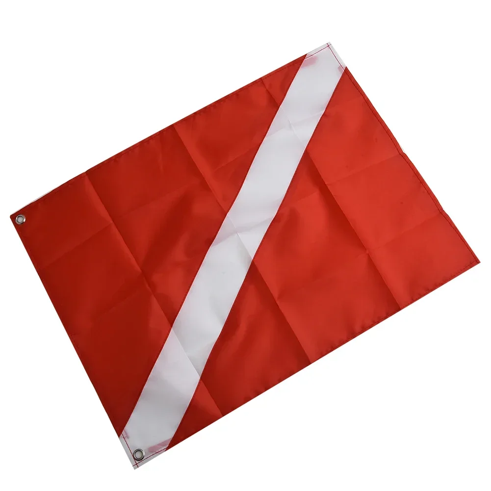 Decorative Dive Boat Flag Red White Scuba Dive Boat Diving Sign Durable Flag Marker Lightweight Quick Assembly Diver Down Flag