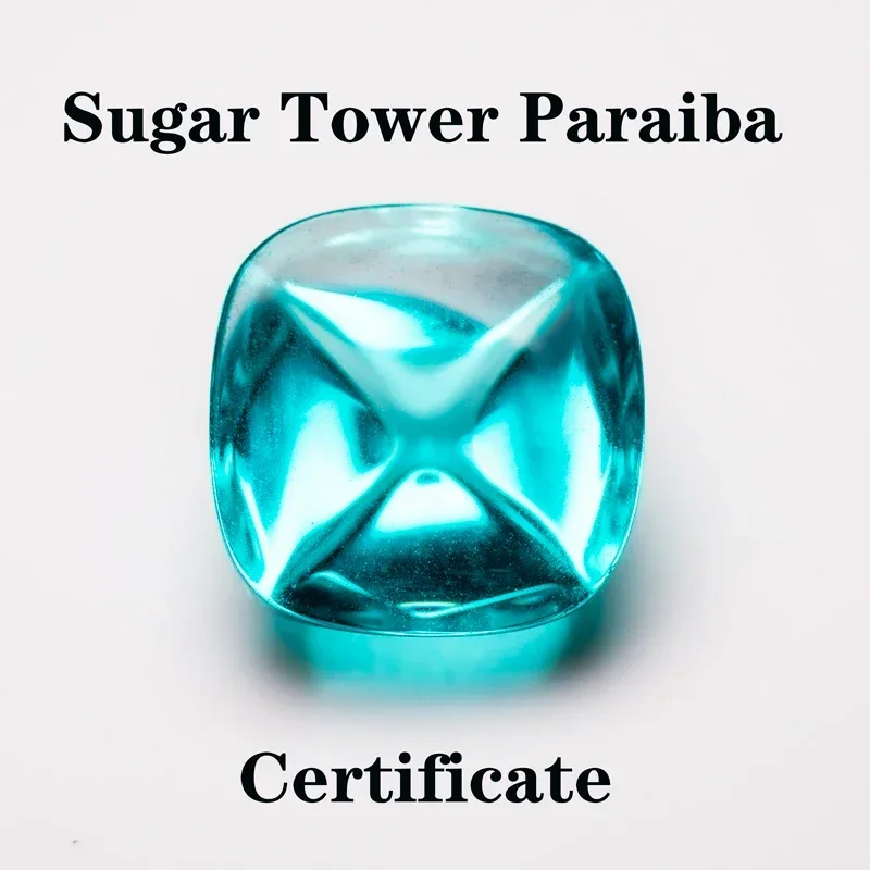 

Lab Grown Sapphire Paraiba Sugar Tower Extremely Shiny Quality DIY Charms Ring Necklace Earrings Main Materials Certificate