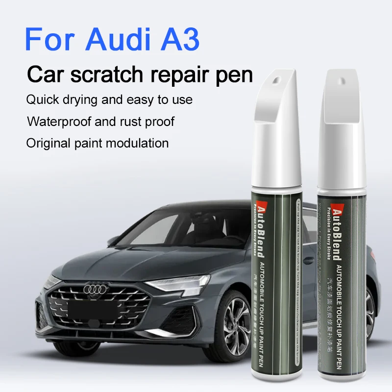

Ручка для ремонта царапин для Audi A3 с прозрачным покрытием, восстановление блестящей автомобильной краски и улучшение текстуры краски, марганцево-черный цвет