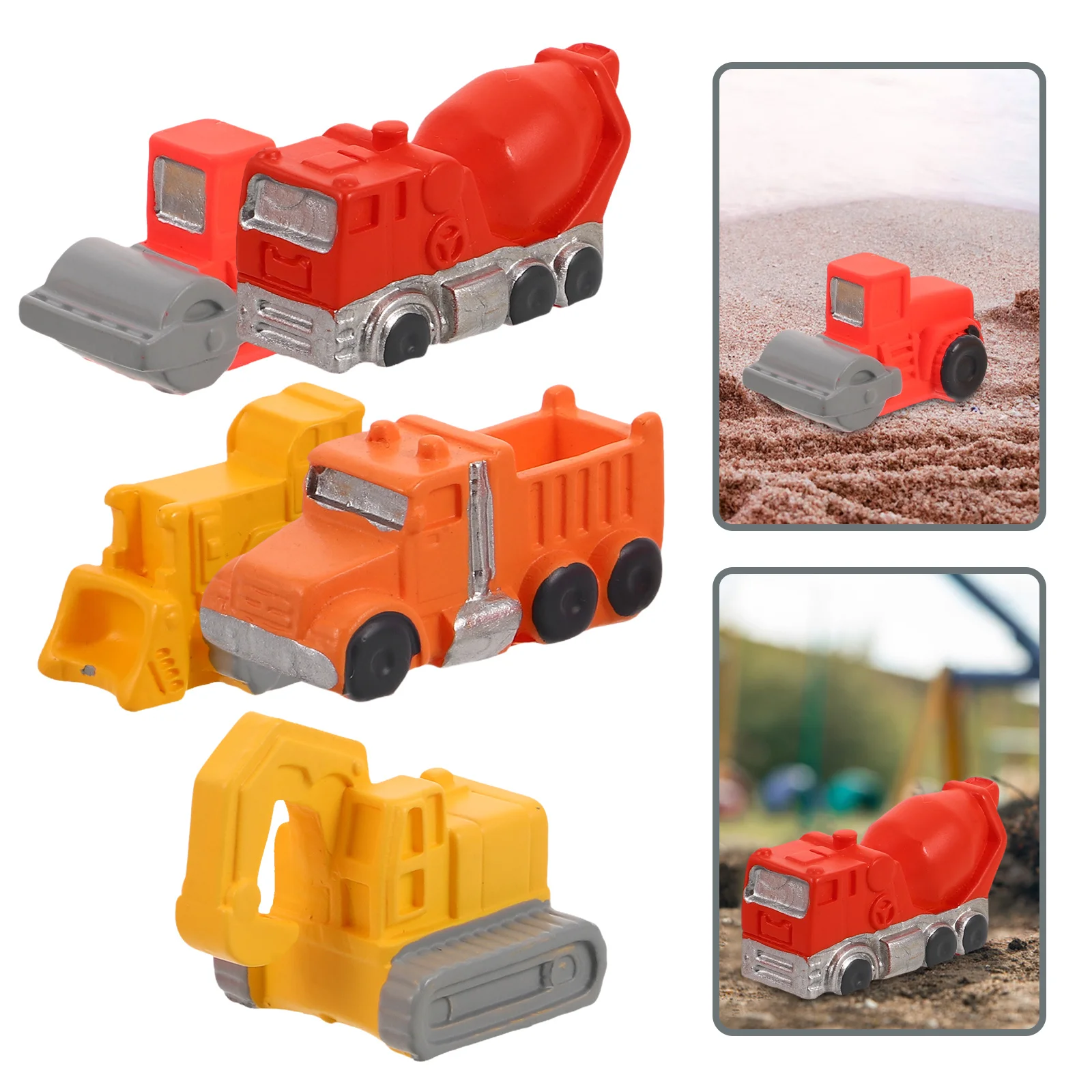 

5pcs Sand Table Engineering Vehicle Resin Construction Excavators Mini Engineering Diy Home Decor Creative Landscaping