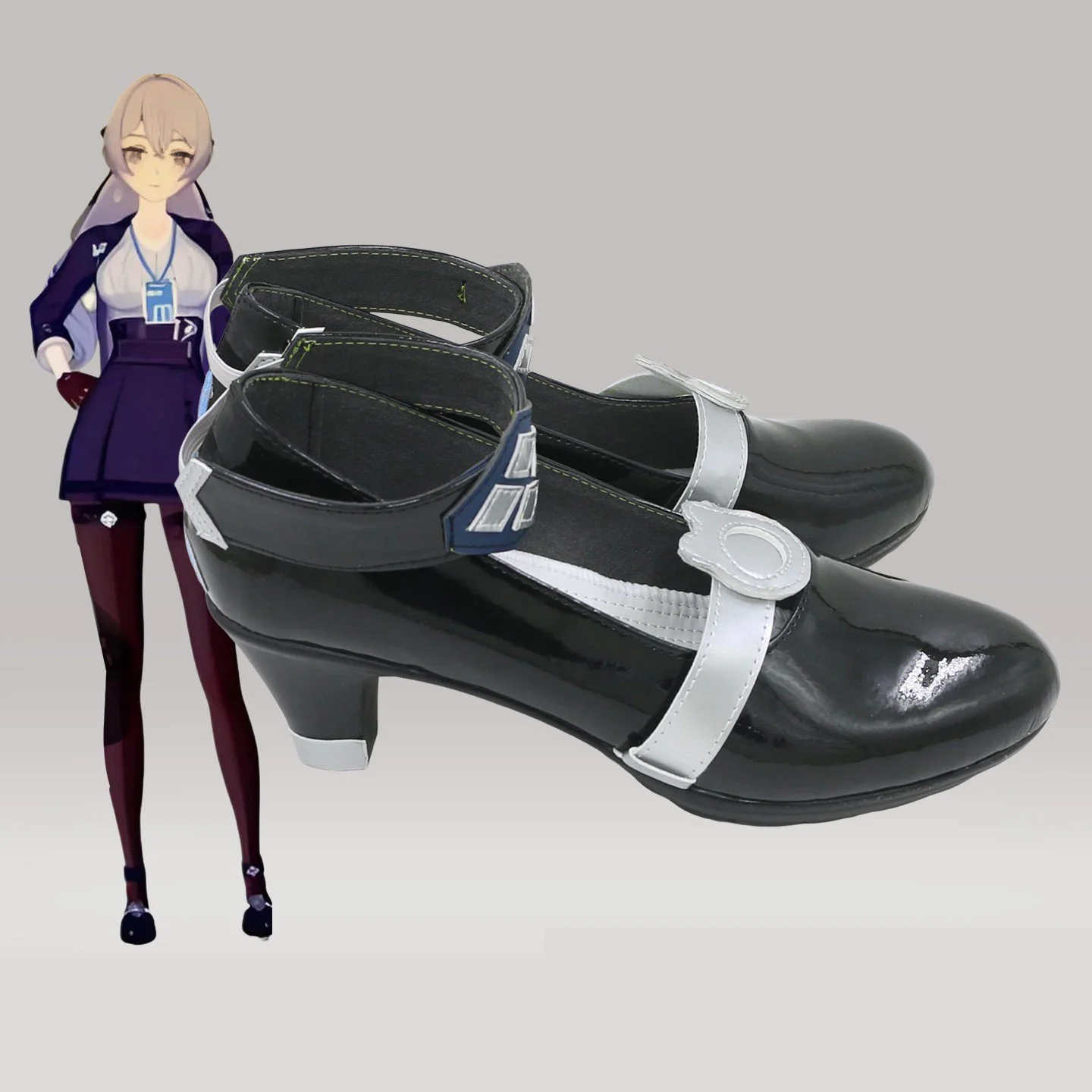 

Bronya Zaychik Cosplay Shoes Game Honkai Impact 3 Black PU Shoes Cosplay Props Halloween Carnival Boots Custom Made Big Size