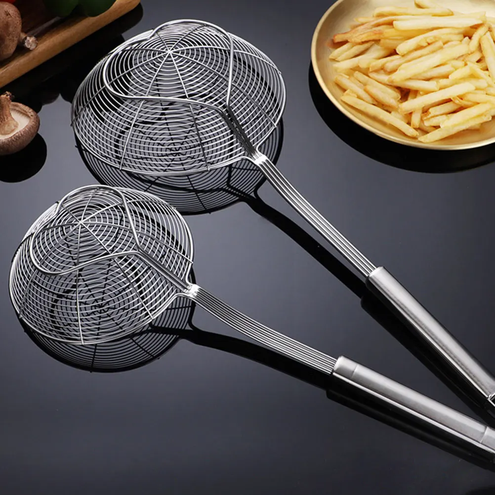 

Thickened Stainless Steel Strainer Scoop for Deep Fryer Noodle Cooking Oil Filter Food Serving Spoon Colander Hot Pot