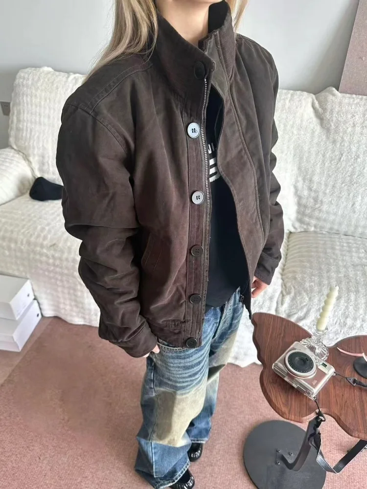 

Thiened Waed Rabbit Fur Jaet Stand Collar Men's Winter Coat Youth Casual Warm Long Sve Cleanfit Sle Pure Color