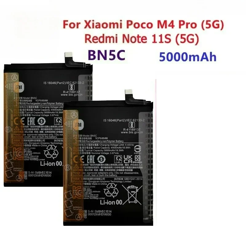 5000 mAh Battery BN5C For Xiaomi Poco M4 Pro 5G Redmi Note 11S / BM5A For Note 11 Pro / BP47 For Redmi Note11 Pro+