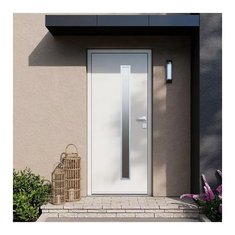 Modern Exterior Steel Emergency Security Strip Fireproof Exterior Soundproof Main Doors