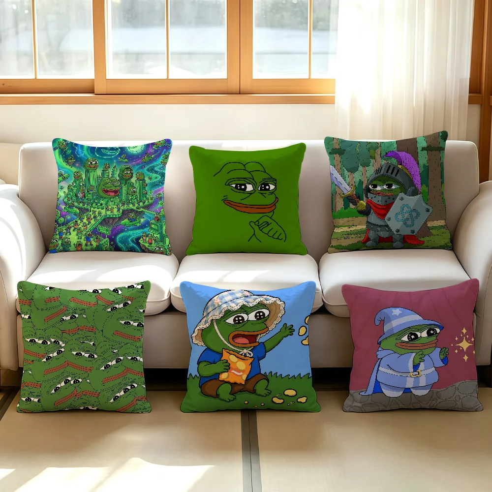 Fuuny Pepe The F-Frog cushion cover Anti-dustmite Sofa Cushion Decorative Office Cover Lounge Area Indoor & Outdoor Use