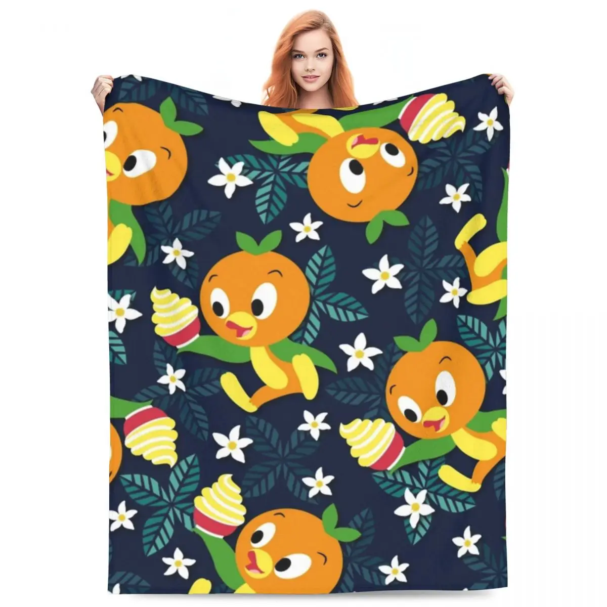 

Orange Bird Blankets Fleece Sofa Throw Blanket Multi-function Throw Blankets for Home Bedroom Outdoor Throws Bedspread Quilt