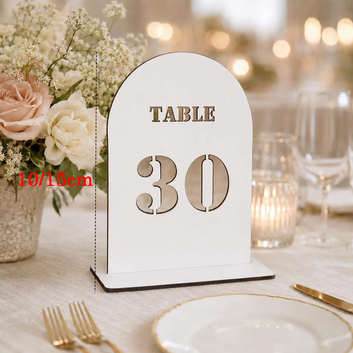 Customized wedding banquet table numbers, arched wooden wedding banquet table numbers, laser-cut geometric style reception decor