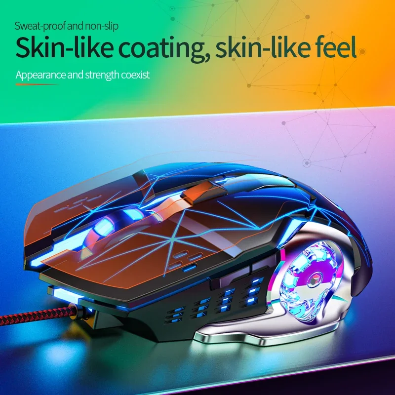 2024 USB 1.5M Wired Gaming Mouse USB Computer E sports Silent Office PC Mice with Colorful Breathing Light G15 Gamer Mice