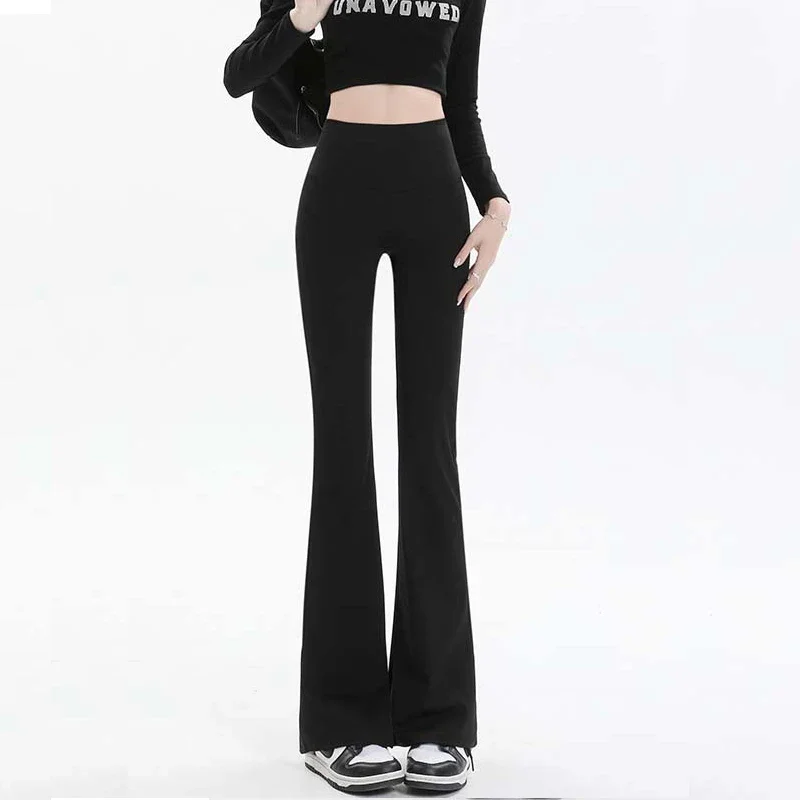 

New Long Pants Women's Shark Pants Wearing High Waist Slim Fit Underpants Women's Wholesale Micro Ra Wide Leg Pants