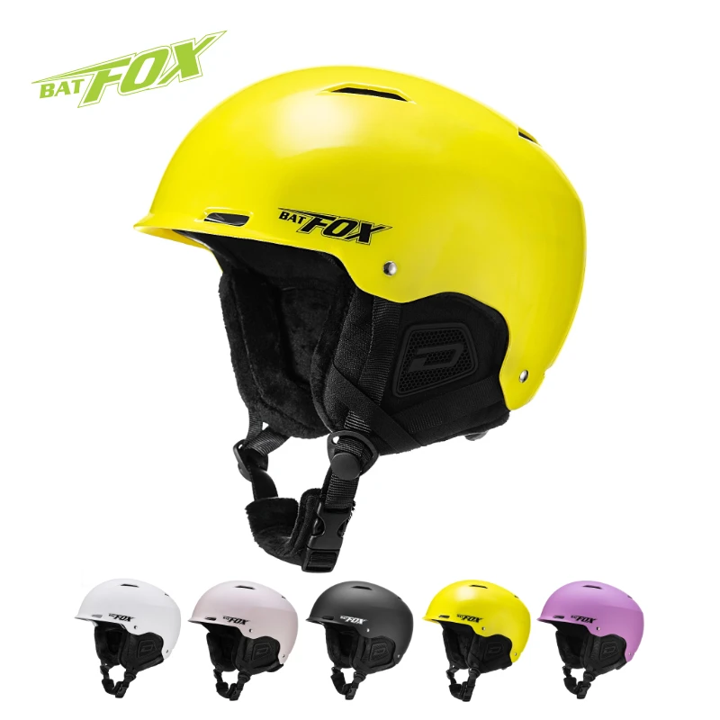 

Batfox Ski Helmet Men Women Snowboard Accessories Skating Motorcycle helmet safe Sports Winter Warm flannel lining Cycing helmet