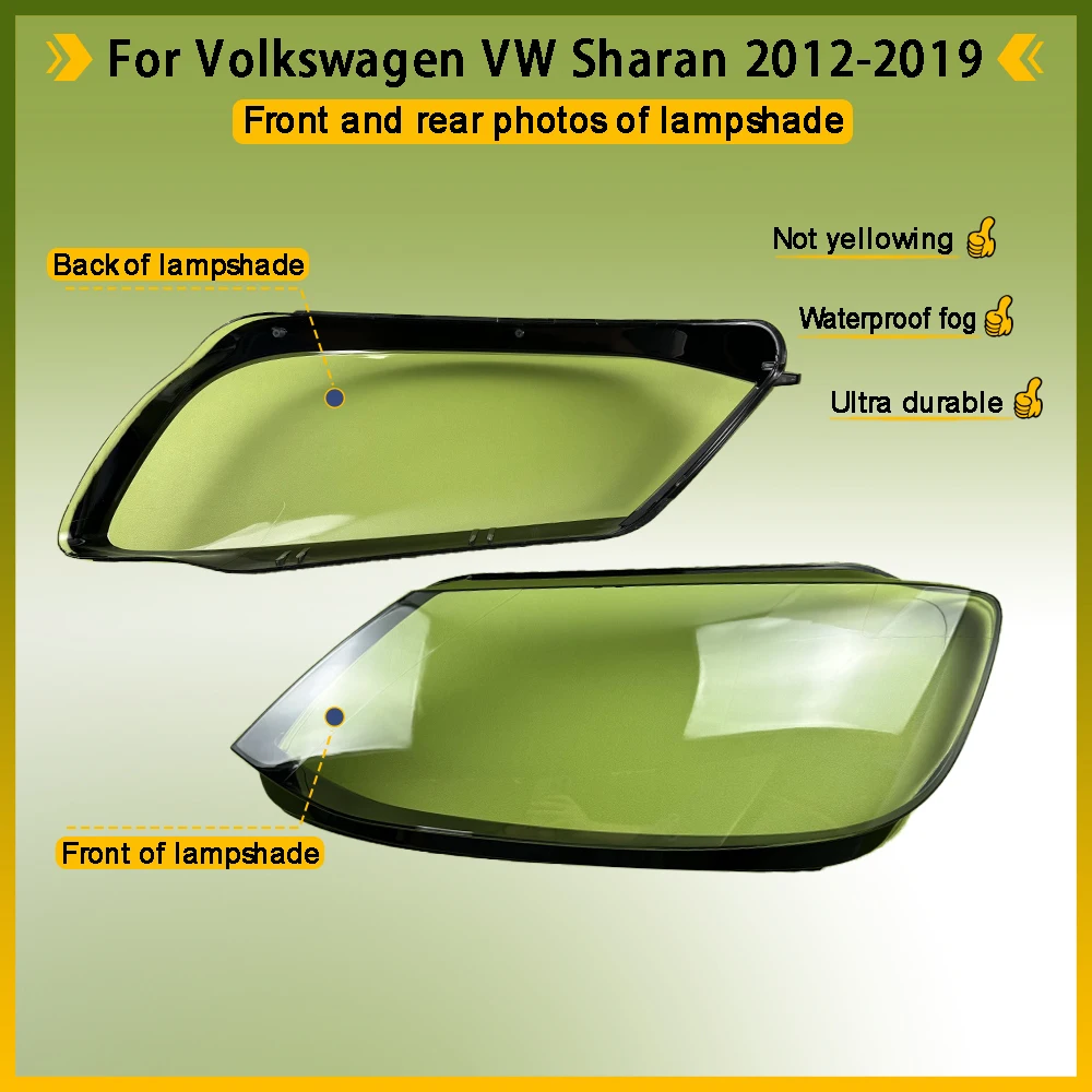 For Volkswagen VW Sharan 2012 - 2019 Auto Light Caps Front Headlight Cover Glass Lens Shell Light Caps Lampshade Lamp Shade