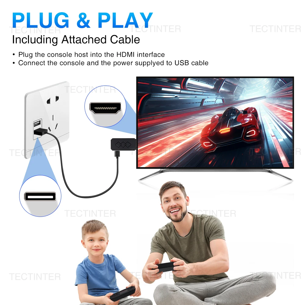 Video Game Console HDMI-Compatible Mini TV Game Stick Built in 1800 Classic 8 Bit Games Retro Handheld Game Player Dual Gamepad