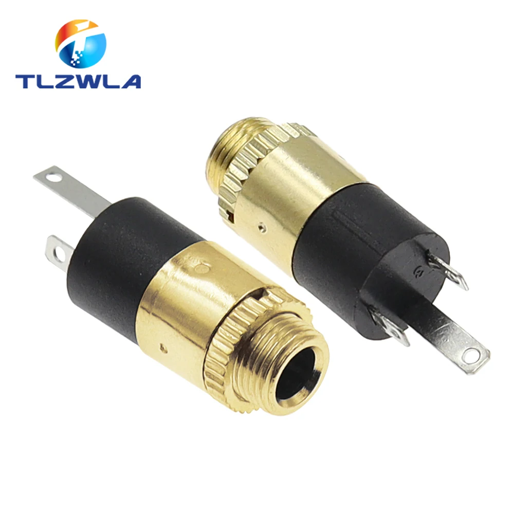 5PCS 3.5MM Cylindrical Socket PJ-392 Stereo Female Socket Jack With Screw 3.5 Audio Video Headphone Connector PJ392 GOLD PLATED