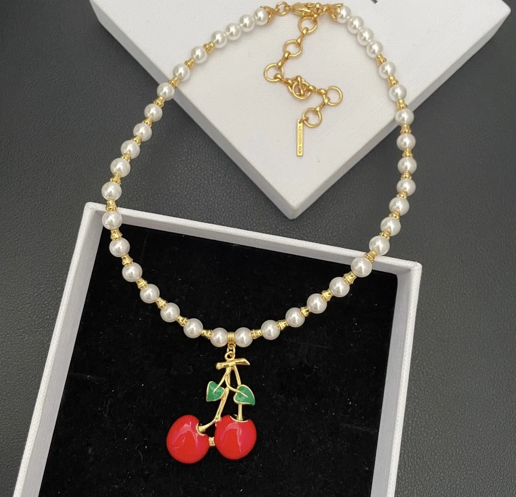 Necklace Temperament Light Luxury Fashion Cherry Sweet For Women Collares Para Mujer Collar Jewelry Collier Femme Pendant