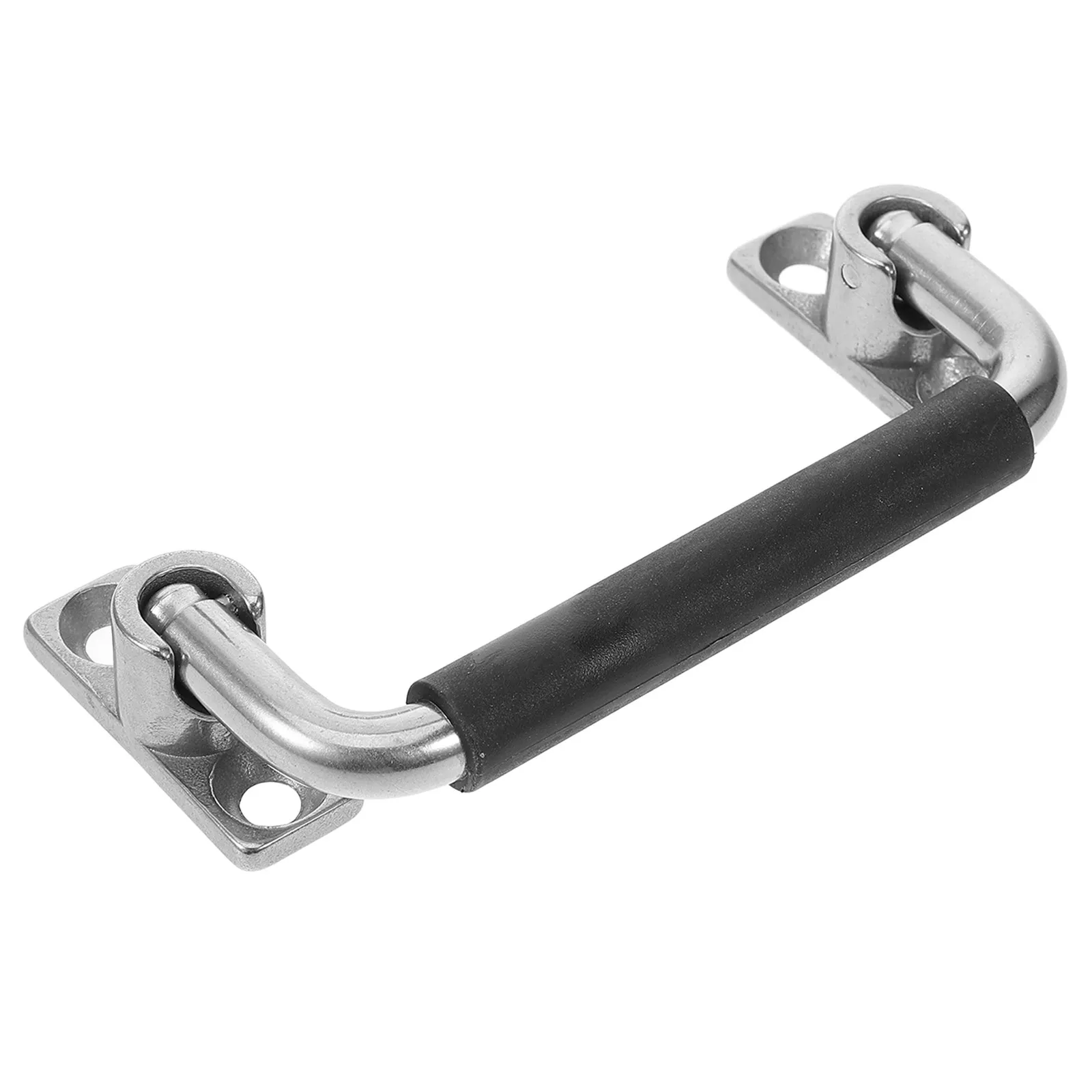 Stainless Steel Folding Handle Heavy Duty Rubber Grip for Cabinet Door Case Trailer Folding Pull Handle Boat Handles