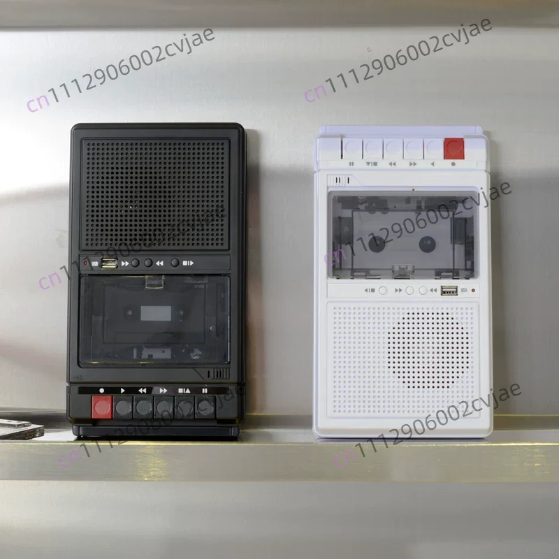 Retro Cassette Player, Tape Recorder, Shoe Box Type, Portable, Black and White Tape Player, USB Playback, Bluetooth Connection - view 3