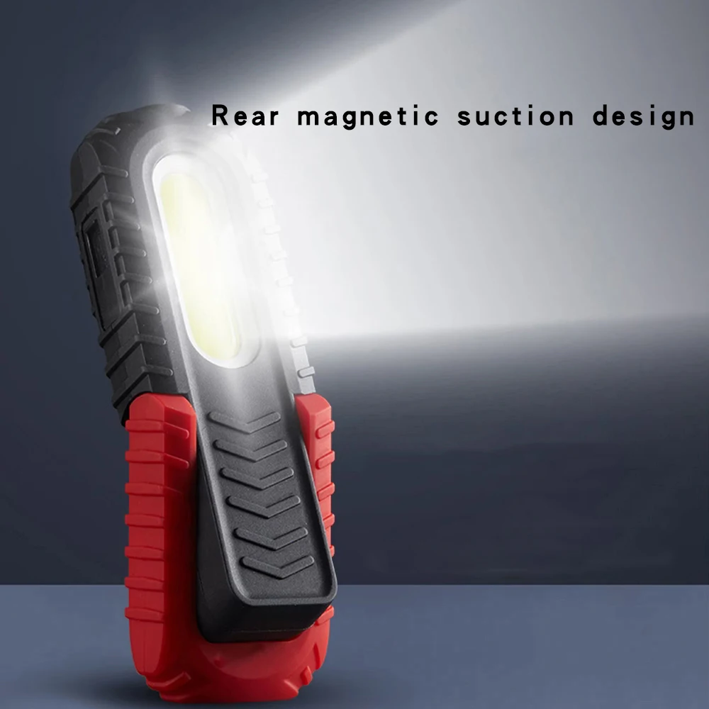 180° Rotatable Magnetic COB Work Light with Front LED, 2000mAh Rechargeable 2 Modes Floodlight & Spotlight for Car Repair Garage view 3