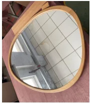 Contemporary Irregular Wooden Wall Mirror Custom Size Color Decorative Vanity Mirror For Bedroom Living Room Home Wall Decor