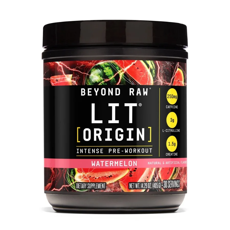 

Предтренировочный комплекс LIT Origin со вкусом арбуза для мужчин и женщин, для повышения энергии и выносливости, 30 порций