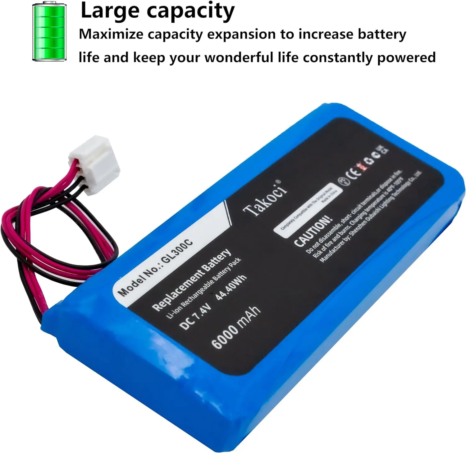 

Replacement Battery 6000mAh for DJI Inspire 1 Controller, Inspire 2 Controller 1650120, GL300F, GL300C, GL300E, 2055127