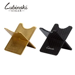 LUBINSKI Cigar Rack Stand Carbon fiber Cigar Holder Durable Foldable Carved Portable Cigar Gadgets Cigarette Travel Holder