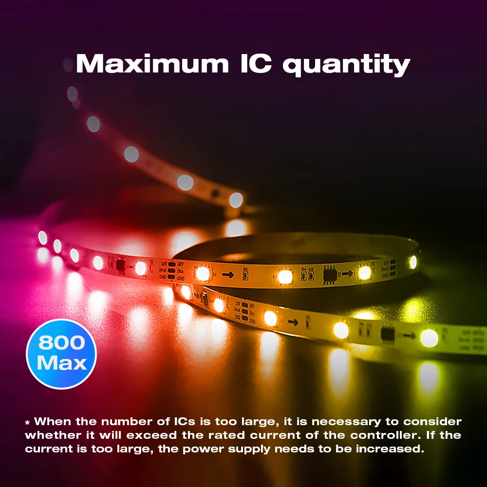 WLED SPI Controller 5-24V Control DIY Dynamic Lighting Modes APP For WS2812B WS2811 SK6812 TM1814 WS2813 WS2815 LED Light Strip