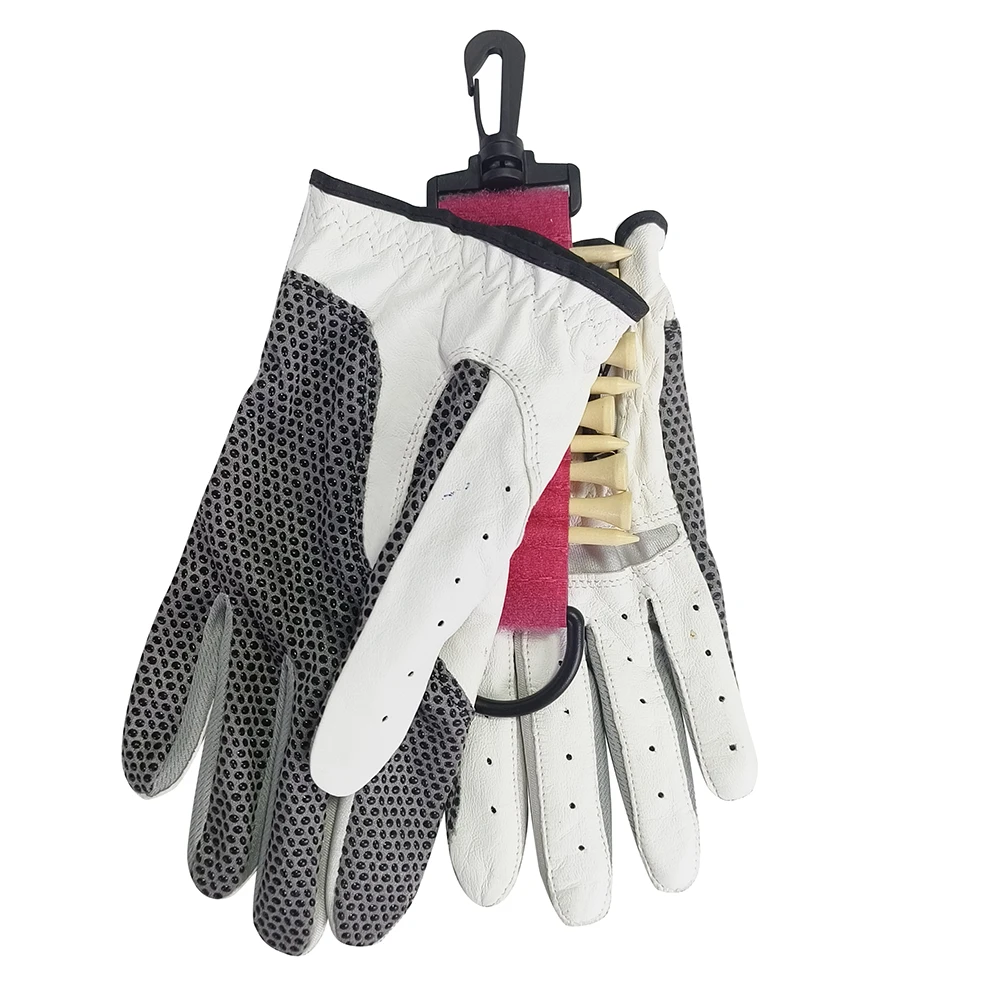 Colorful Golf Hang Gloves Magic Tape Double Sided Golf Tee Holder Clip Outdoor Portable Hanging Golf Tees Golf Accessories